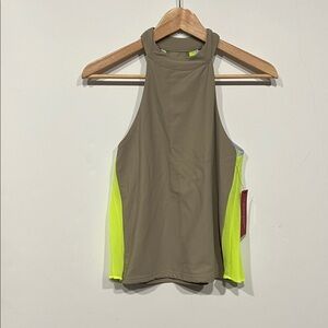 NEW Carbon 38 Pleated Back Tank Melt in Silversage / Acid Lime Size Small